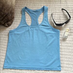 Lululemon swiftly tech sky light blue tank top 10